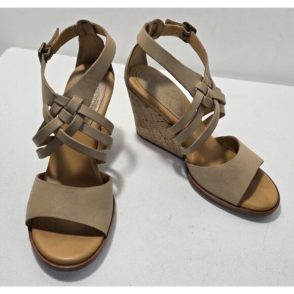 Kork Ease Adelaide Leather Cork Wedge Sandals K36402 Womens size 6 EUC - Picture 1 of 9